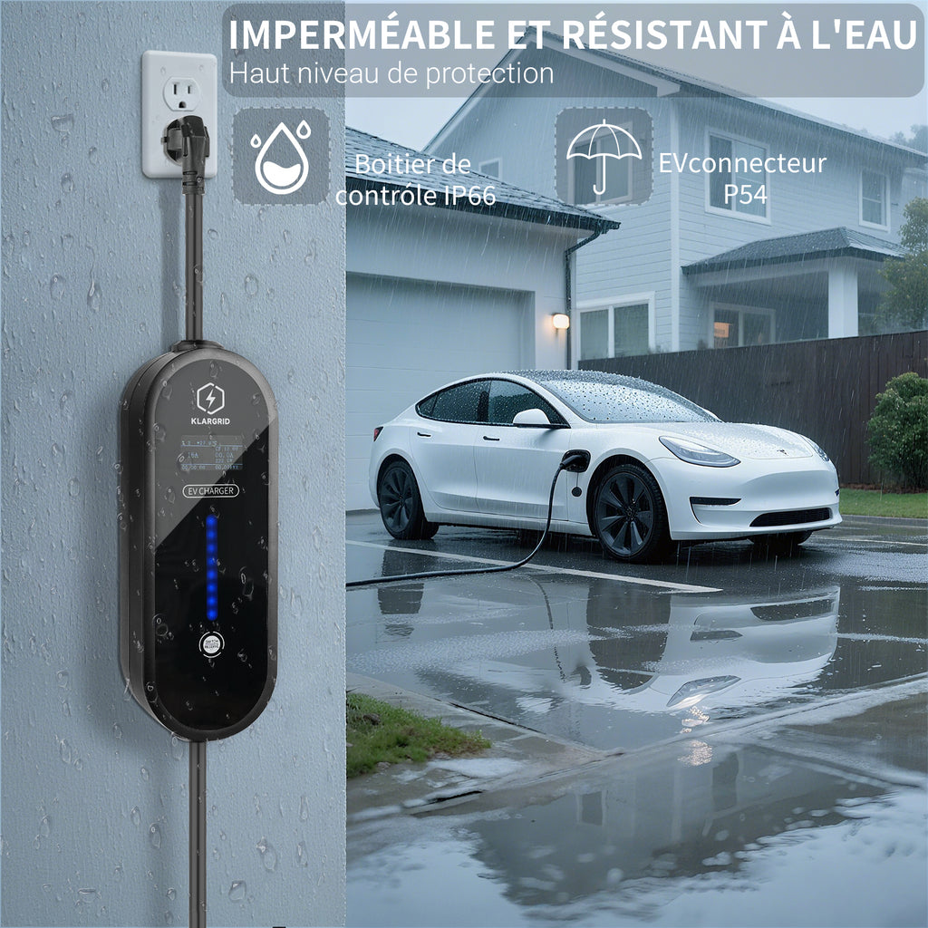 Ladekabel Schuko 3,5kW[1-phasig, 6m, 6-16A], EV Chargers mit Steuerbarer Digitalanzeige für Elektroauto, EV Ladegerät für 3008/508, C5X, DS7, GLA, Q3, X3, ZOE, ID.3, ID.4 und Anderen PHEV/EV